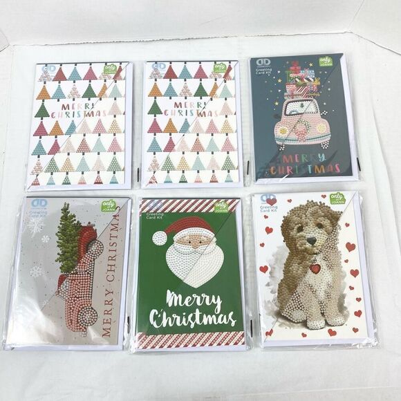 Set of 6 Diamond Dotz Greeting Card Kits Merry Christmas & Valentines Day - Picture 1 of 4